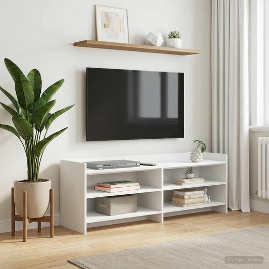 TV Cabinet 135 x 33 x 47 cm White Engineered Wood