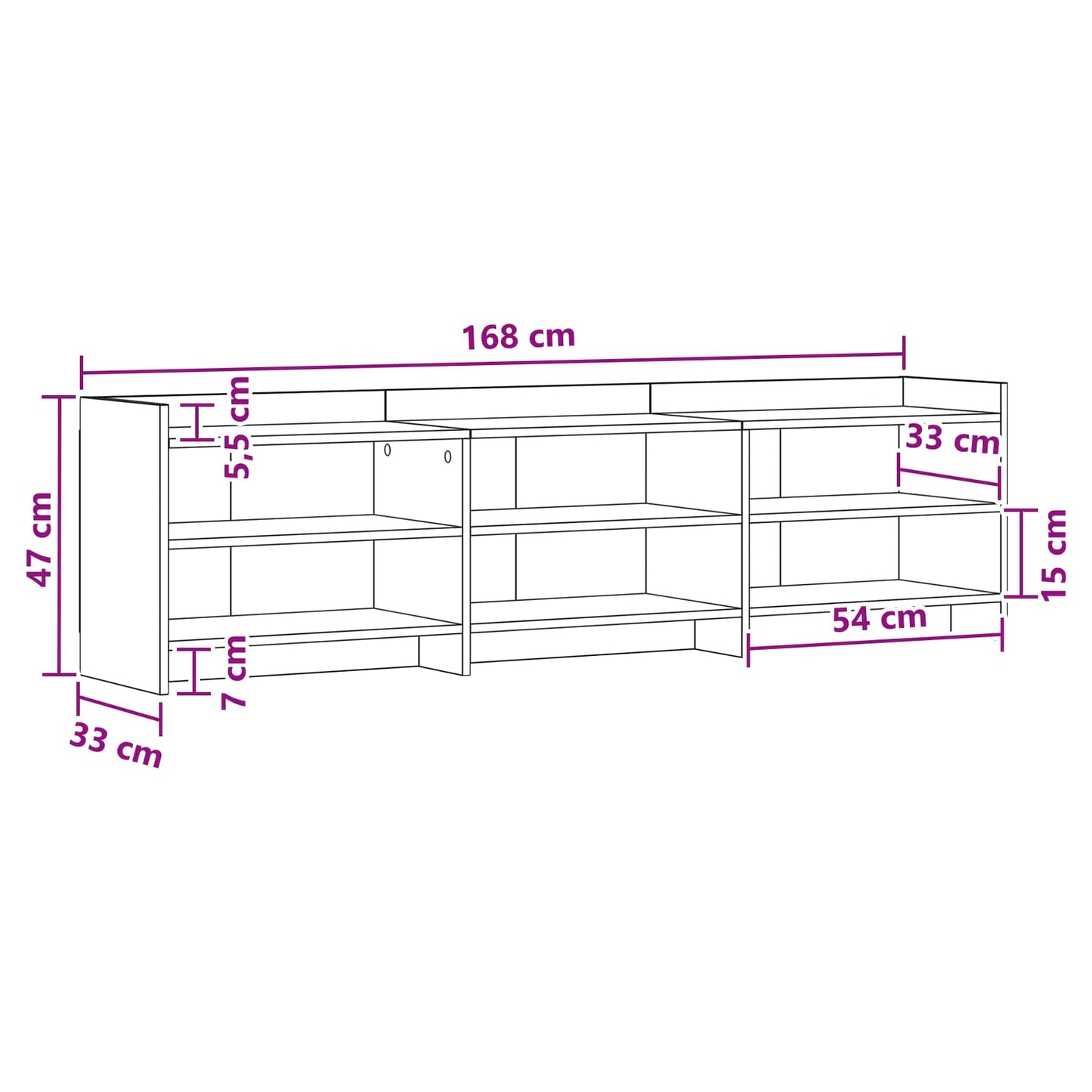 TV Cabinet 168 x 33 x 47 cm Artisan Oak Engineered Wood