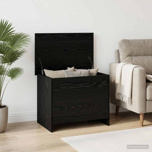 Storage Chest Black Oak 60 x 40 x 50 cm Engineered Wood