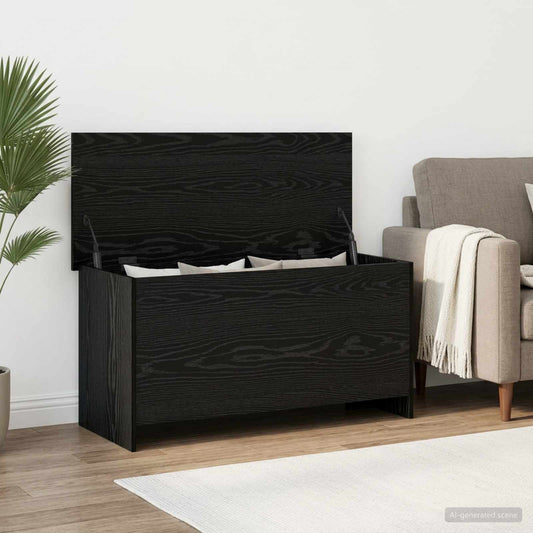 Storage Chest Black Oak 100 x 40 x 50 cm Engineered Wood
