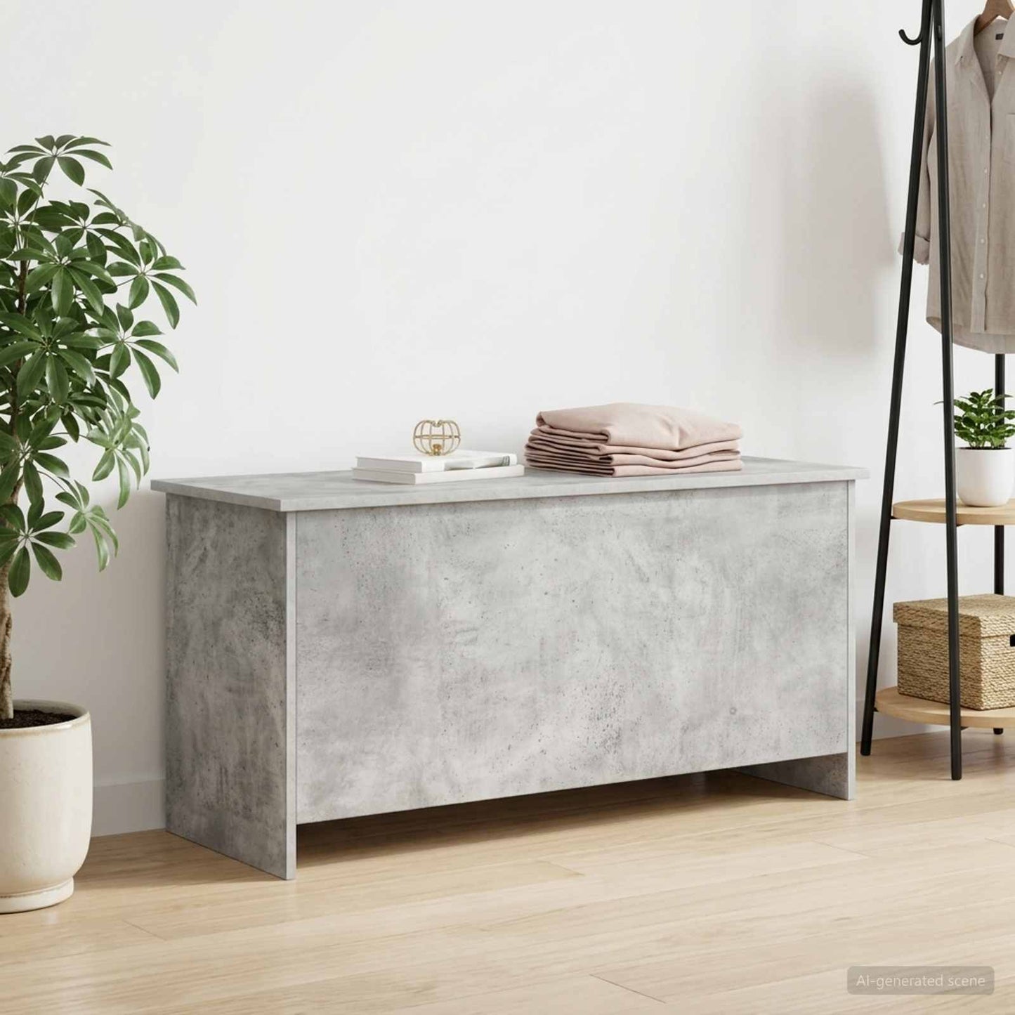 Storage Chest Concrete Grey 100 x 40 x 50 cm Engineered Wood