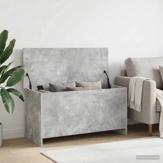 Storage Chest Concrete Grey 100 x 40 x 50 cm Engineered Wood
