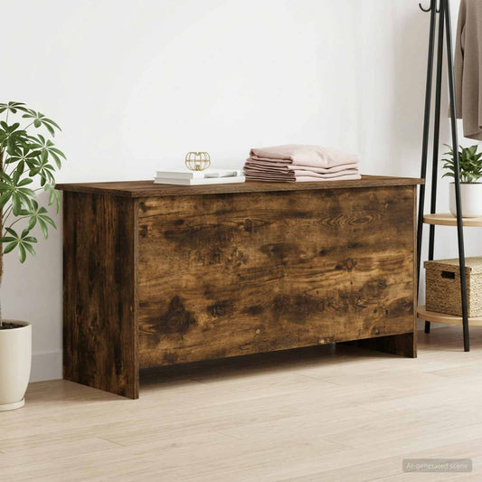 Storage Chest Smoked Oak 100 x 40 x 50 cm Engineered Wood