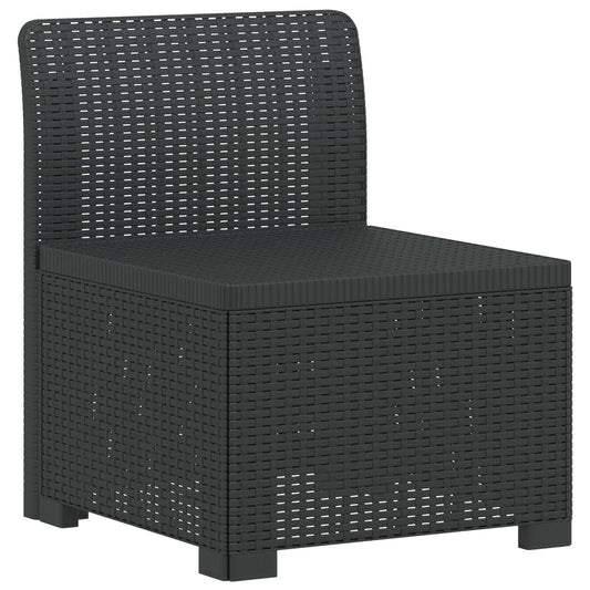 1-Seater Garden Sofa Rattan Look PP Anthracite