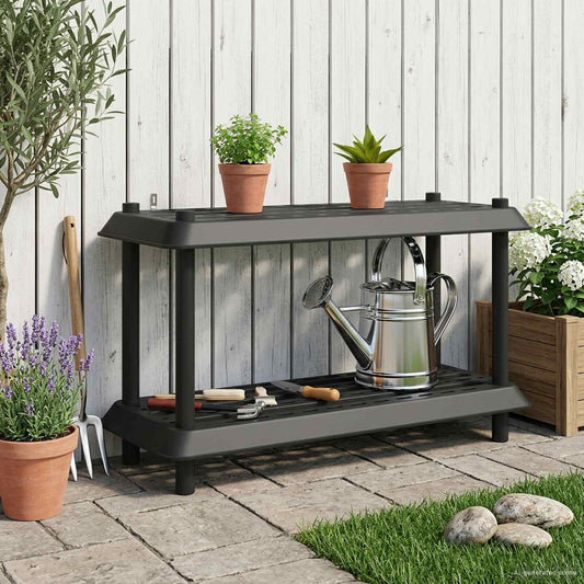 Shelving Unit 2-Tier 100 x 40 x 55.5 cm PP Anthracite