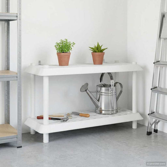 Shelving Unit 2-Tier 100 x 40 x 55.5 cm PP White