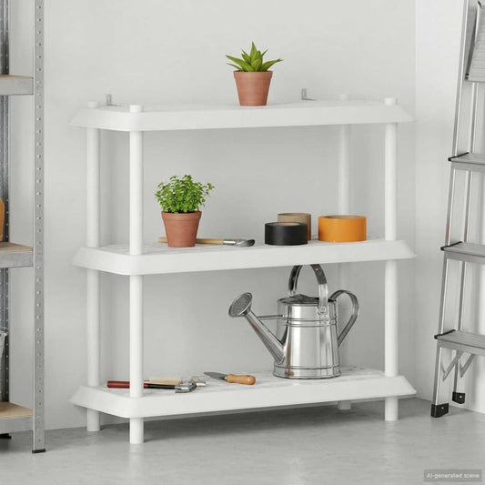 Shelving Unit 3-Tier 100 x 40 x 96 cm PP White