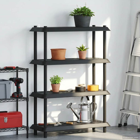 Shelving Unit 4-Tier 100 x 40 x 136.5 cm PP Anthracite