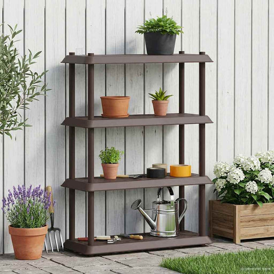 Shelving Unit 4-Tier 100 x 40 x 136.5 cm PP Brown