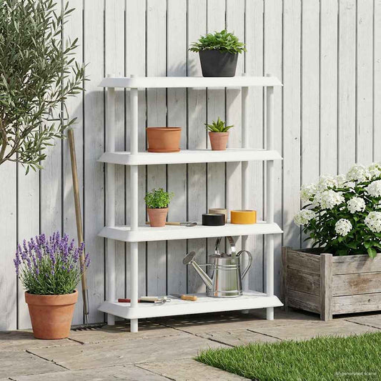 Shelving Unit 4-Tier 100 x 40 x 136.5 cm PP White