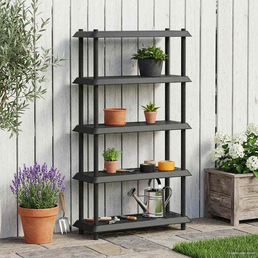 Shelving Unit 5-Tier 100 x 40 x 177 cm PP Anthracite