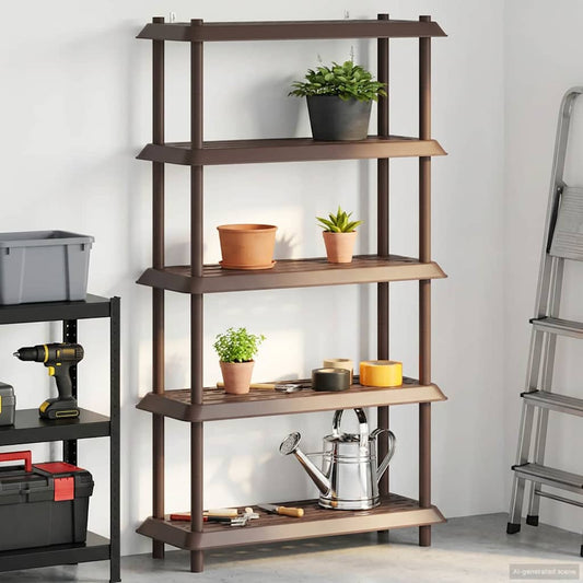 Shelving Unit 5-Tier 100 x 40 x 177 cm PP Brown