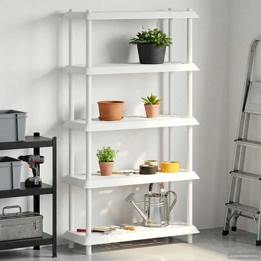 Shelving Unit 5-Tier 100 x 40 x 177 cm PP White