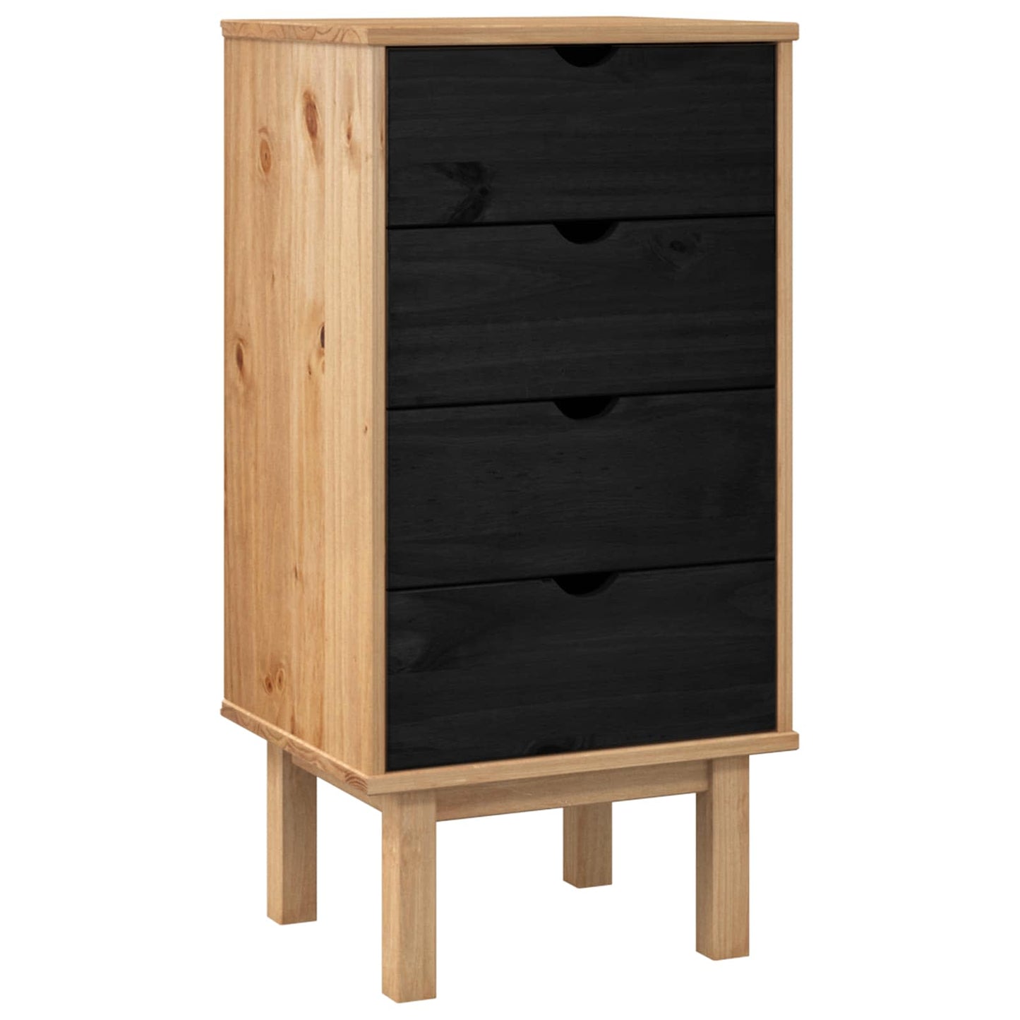 Chest of Drawers OTTA Black 45 x 39 x 90 cm Solid Pine Wood