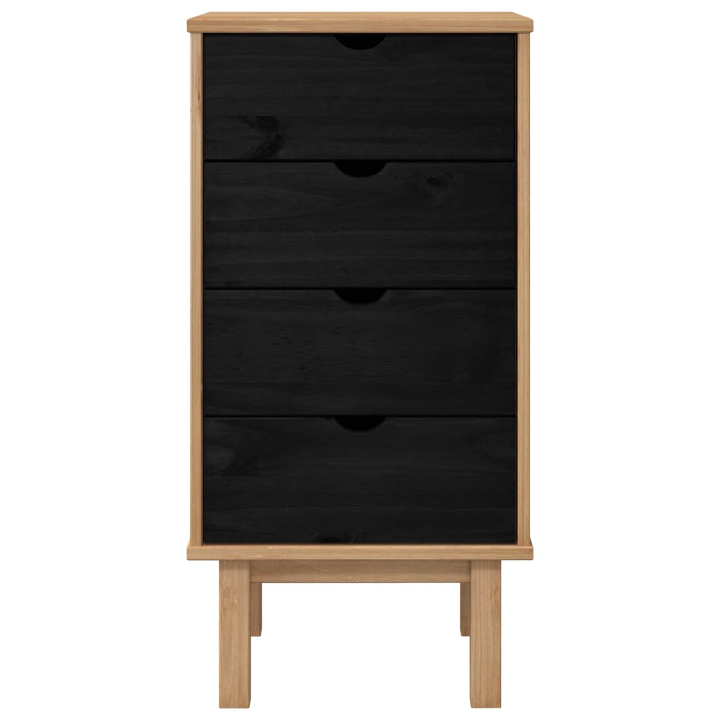 Chest of Drawers OTTA Black 45 x 39 x 90 cm Solid Pine Wood