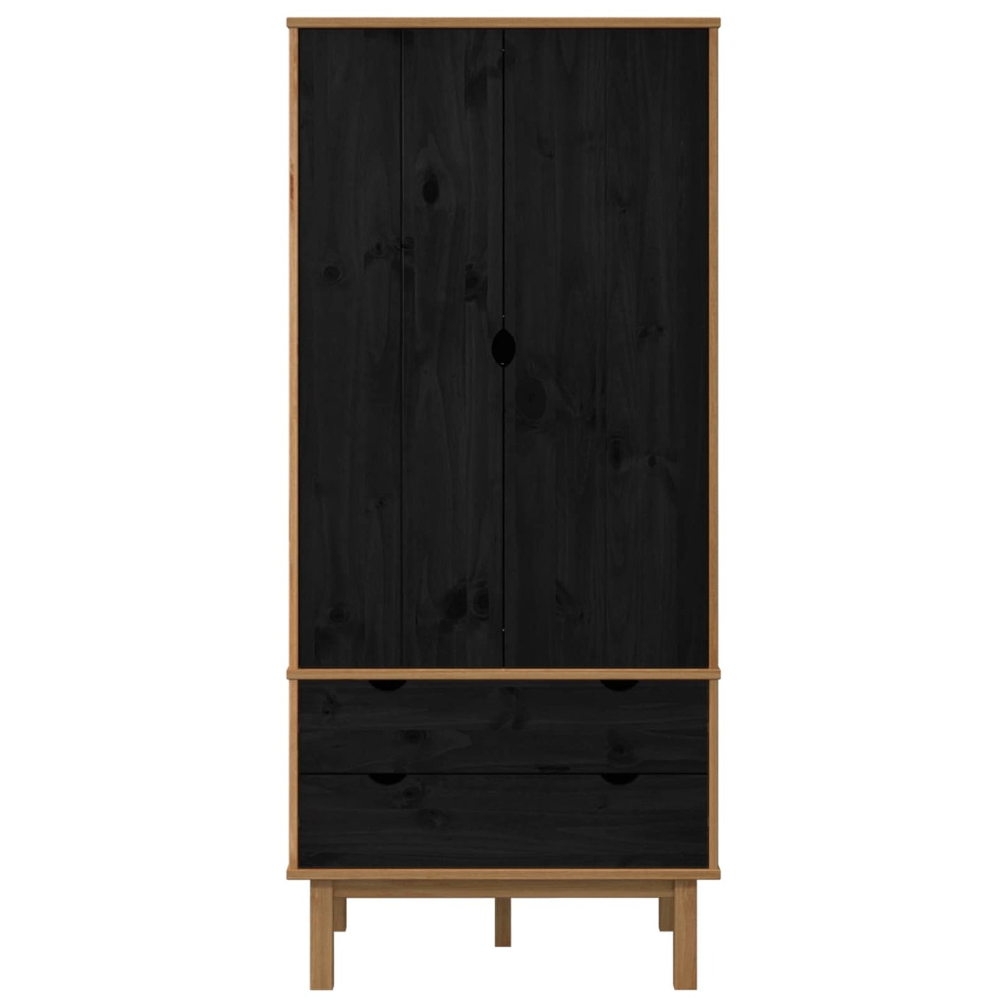 Wardrobe OTTA Black 76.5 x 53 x 172 cm Solid Pine Wood