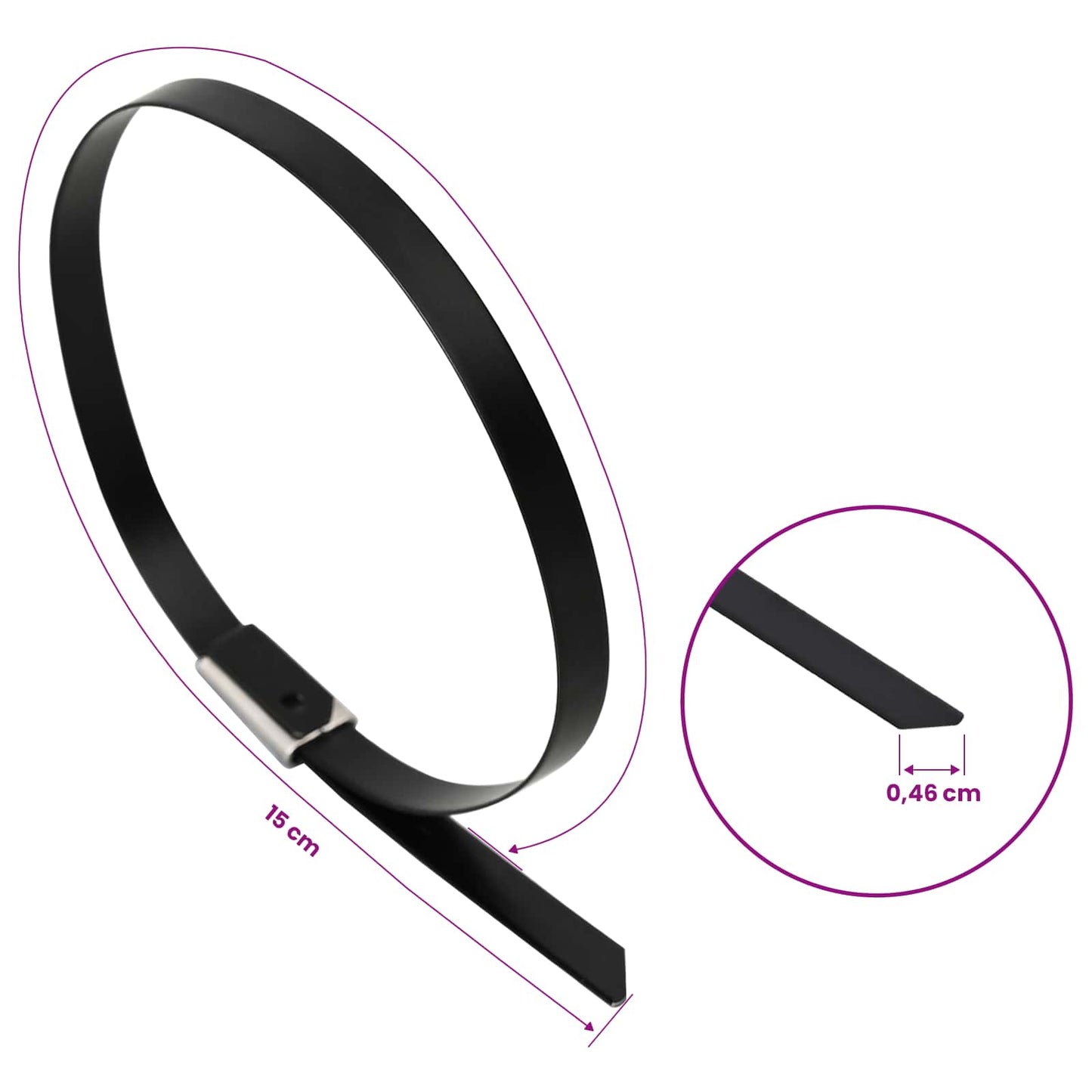 Cable Tie 250 pcs 4.6 x 150 mm Black
