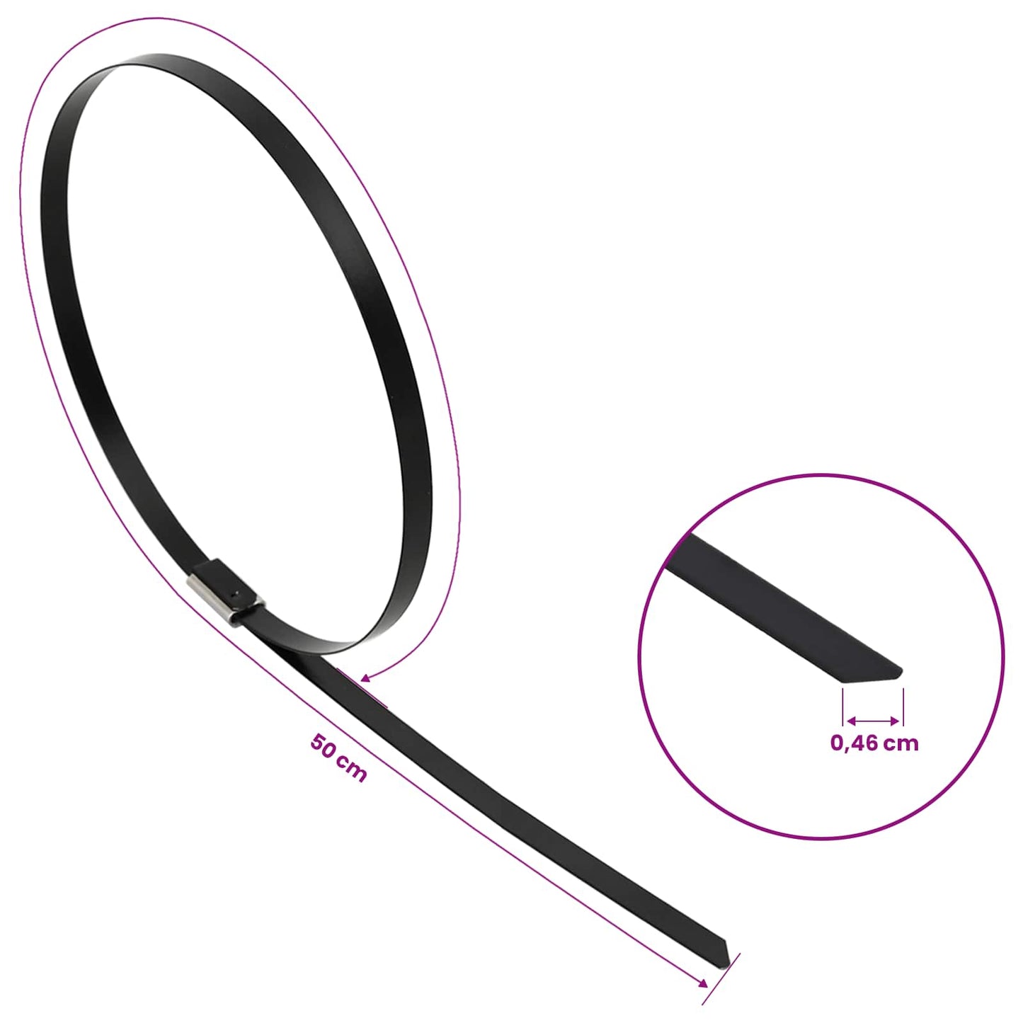 Cable Tie 250 pcs 4.6 x 500 mm Black