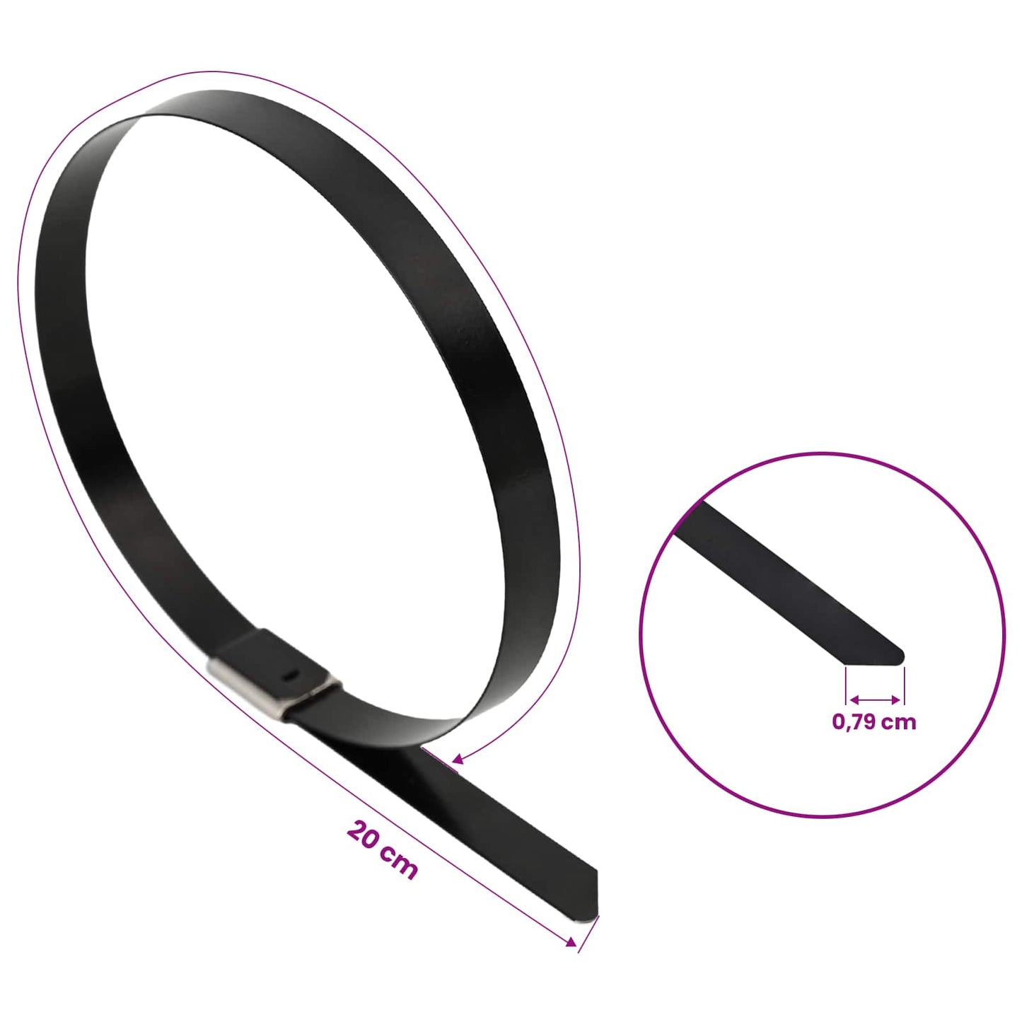Cable Tie 250 pcs 7.9 x 200 mm Black