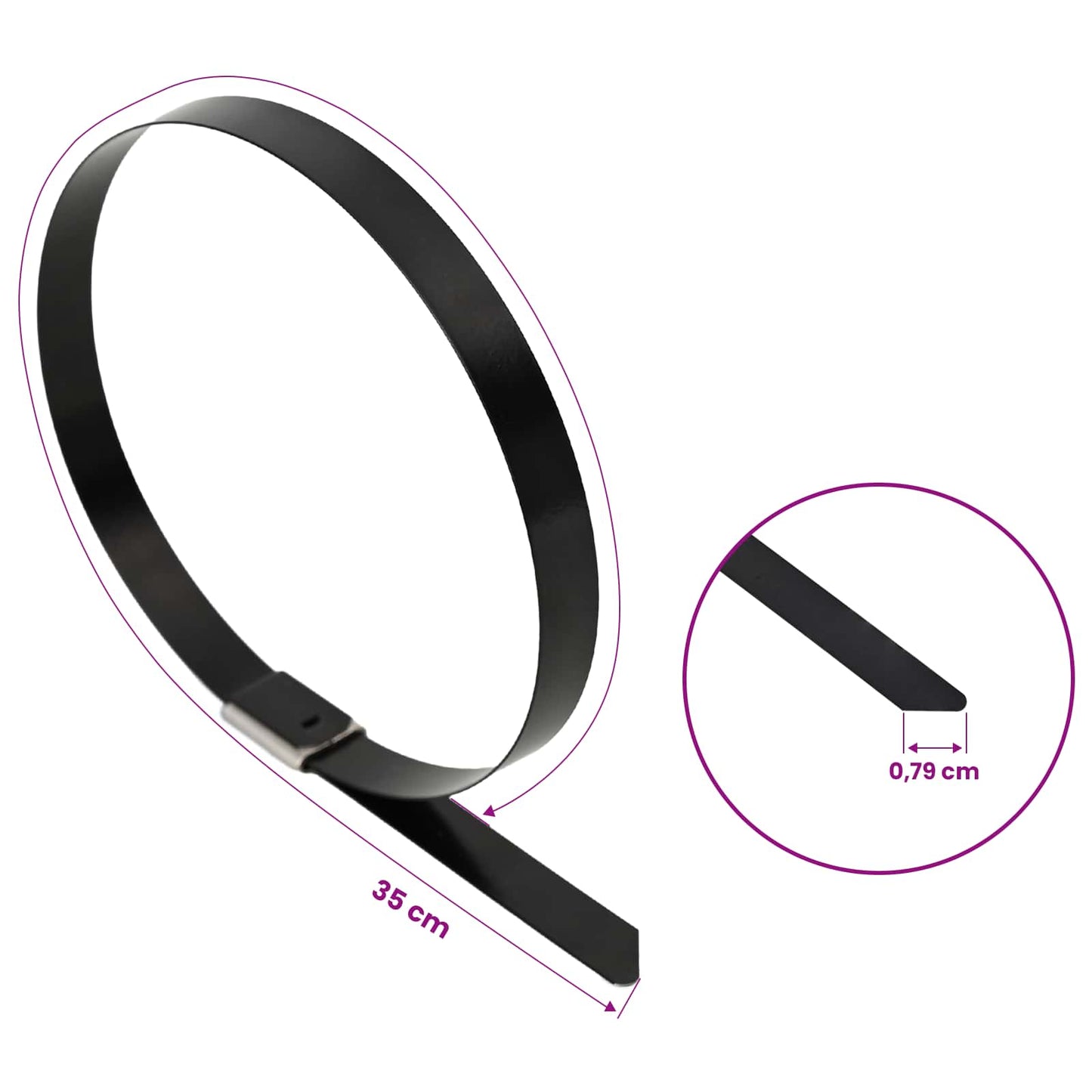 Cable Tie 250 pcs 7.9 x 350 mm Black