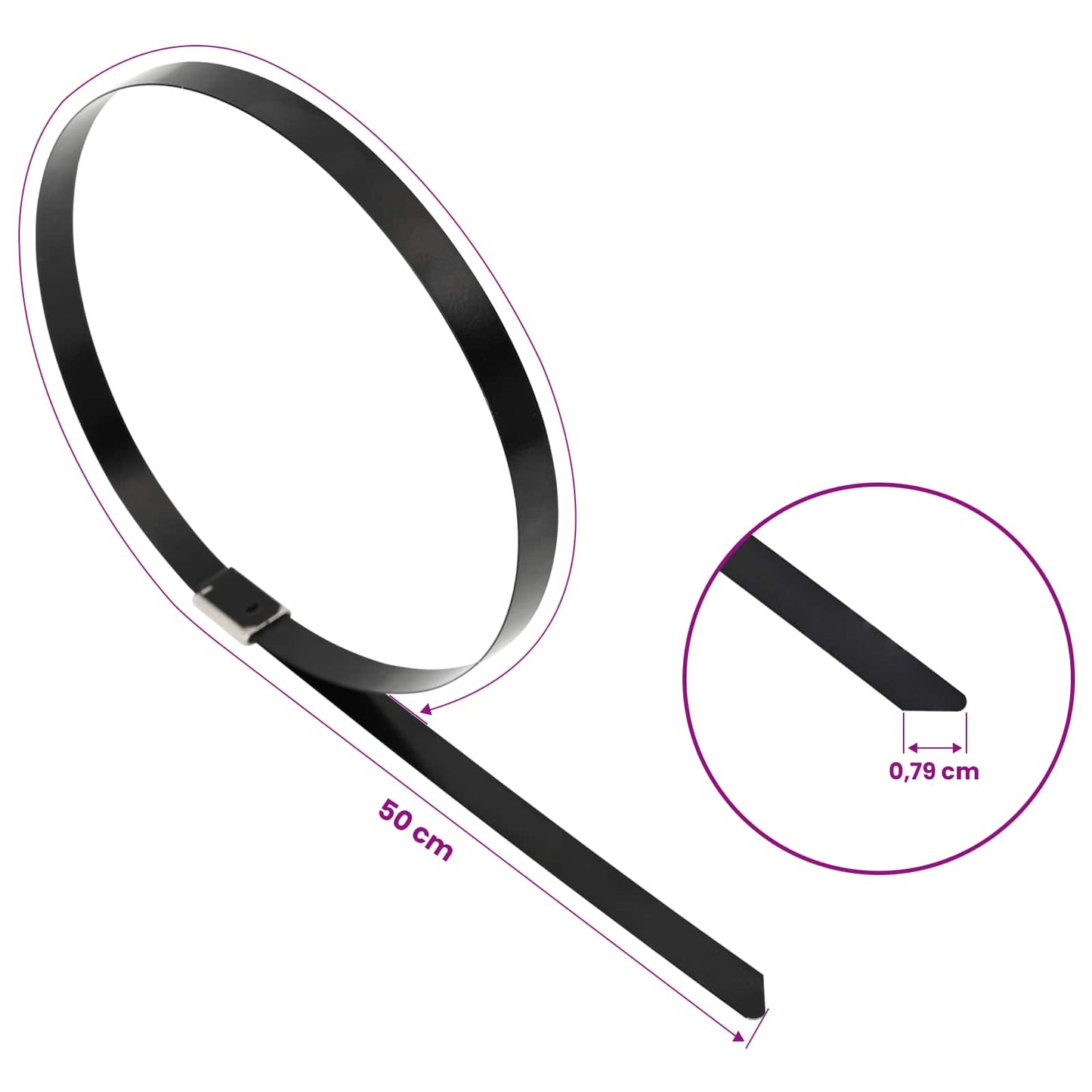 Cable Tie 50 pcs 7.9 x 500 mm Black