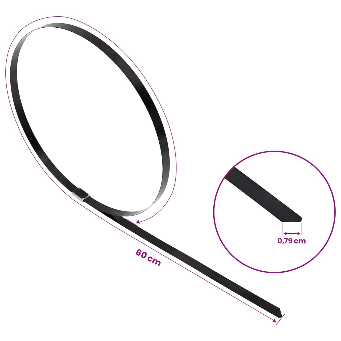 Cable Tie 250 pcs 7.9 x 600 mm Black