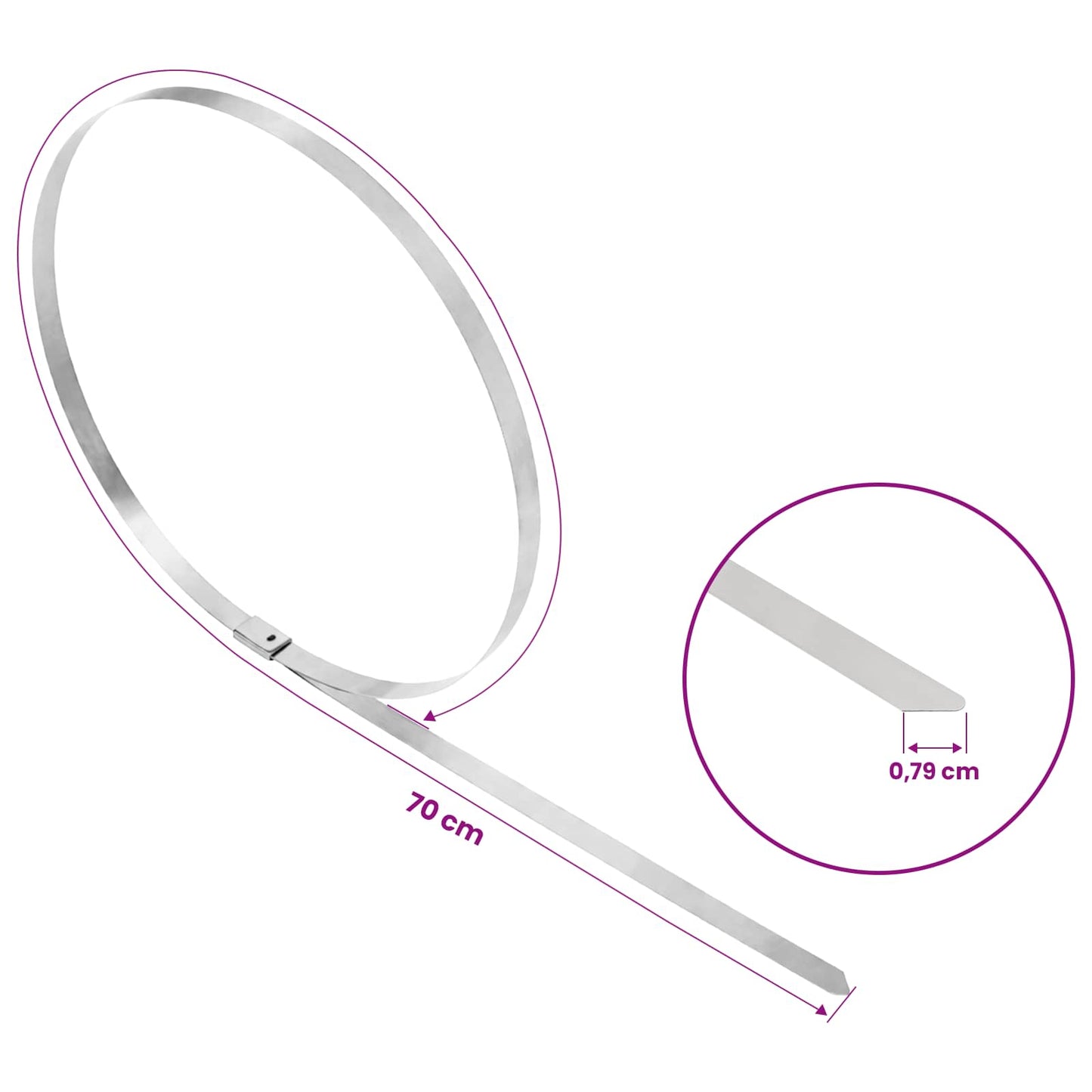 Cable Tie 250 pcs 7.9 x 700 mm Silver