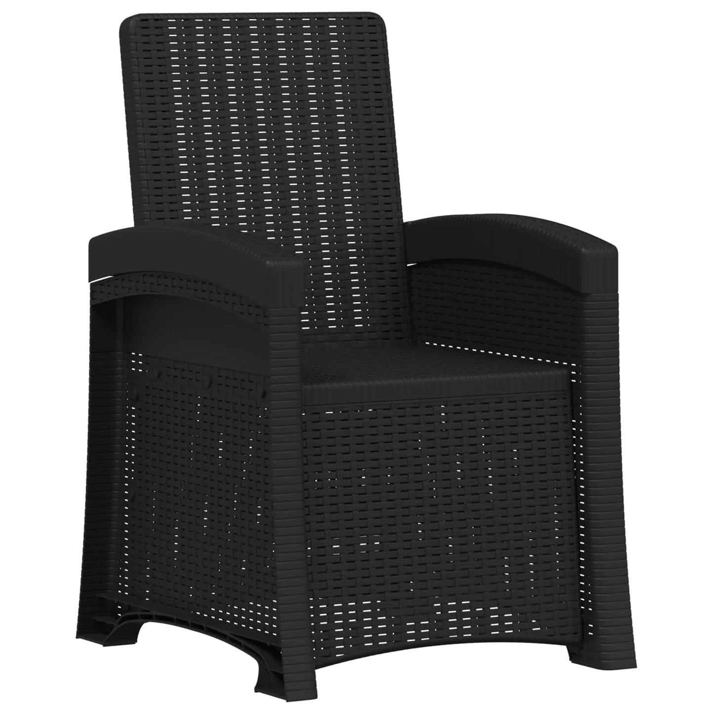 Reclining Garden Chair Rattan Look Anthracite PP