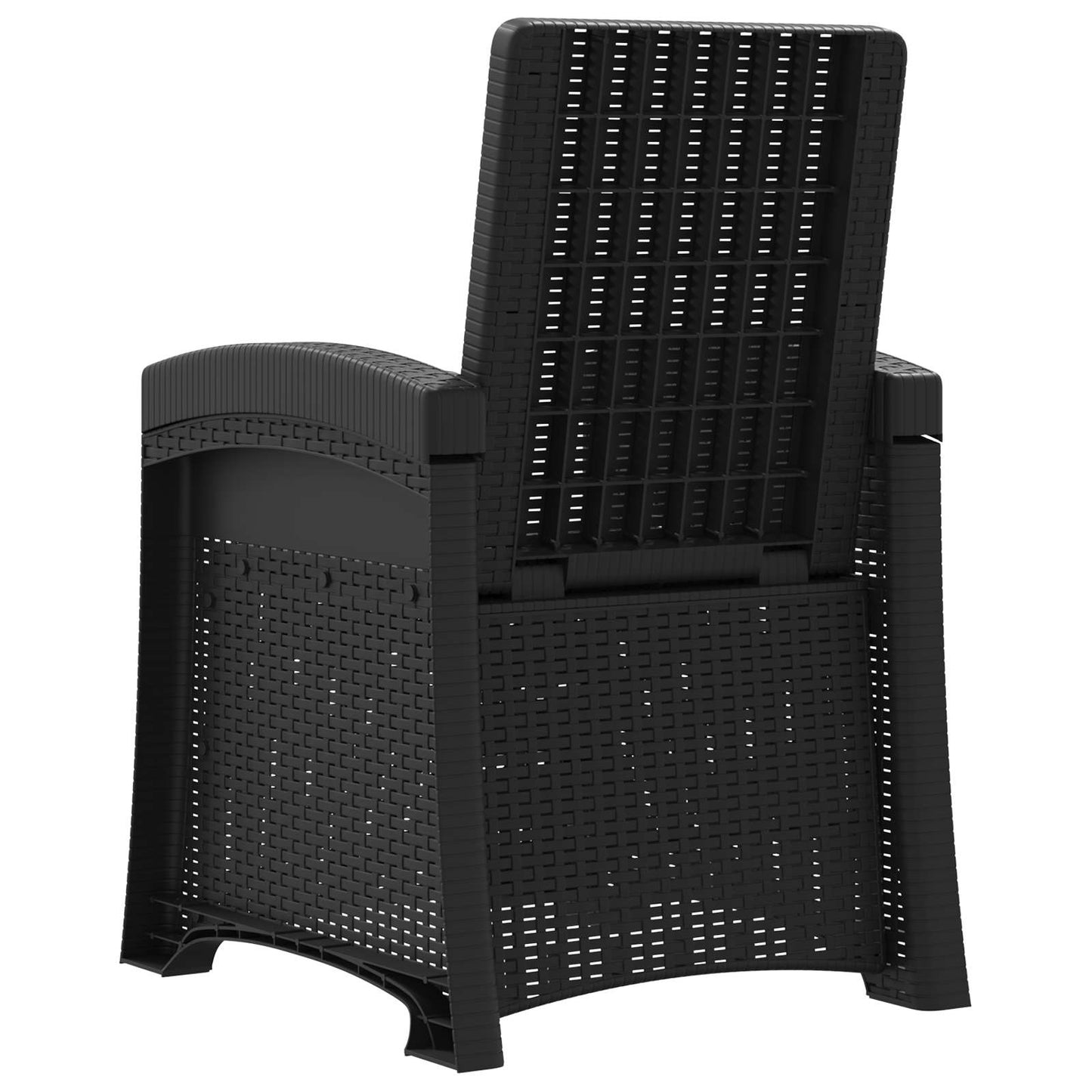 Reclining Garden Chair Rattan Look Anthracite PP