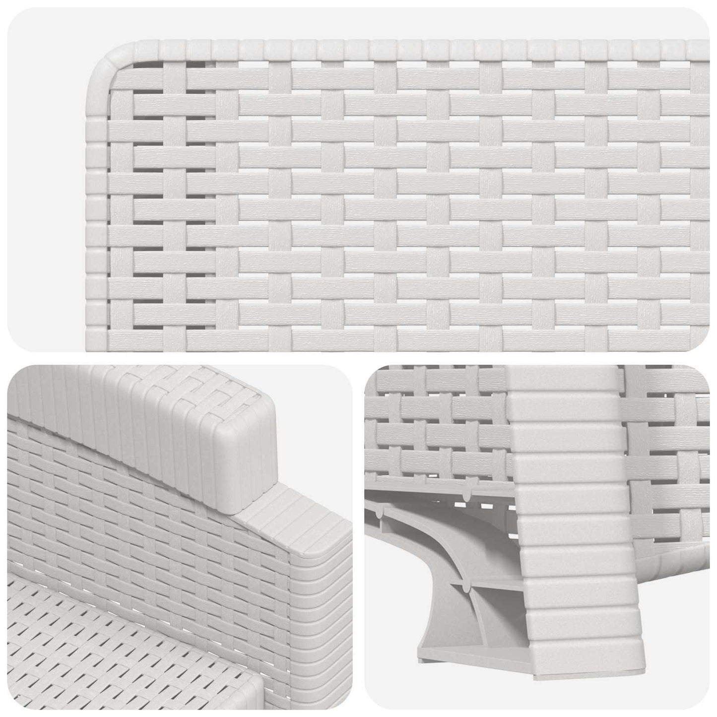 Reclining Garden Chair Rattan Look White PP
