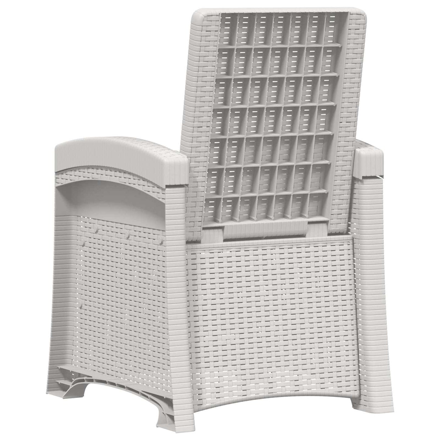 Reclining Garden Chair Rattan Look White PP