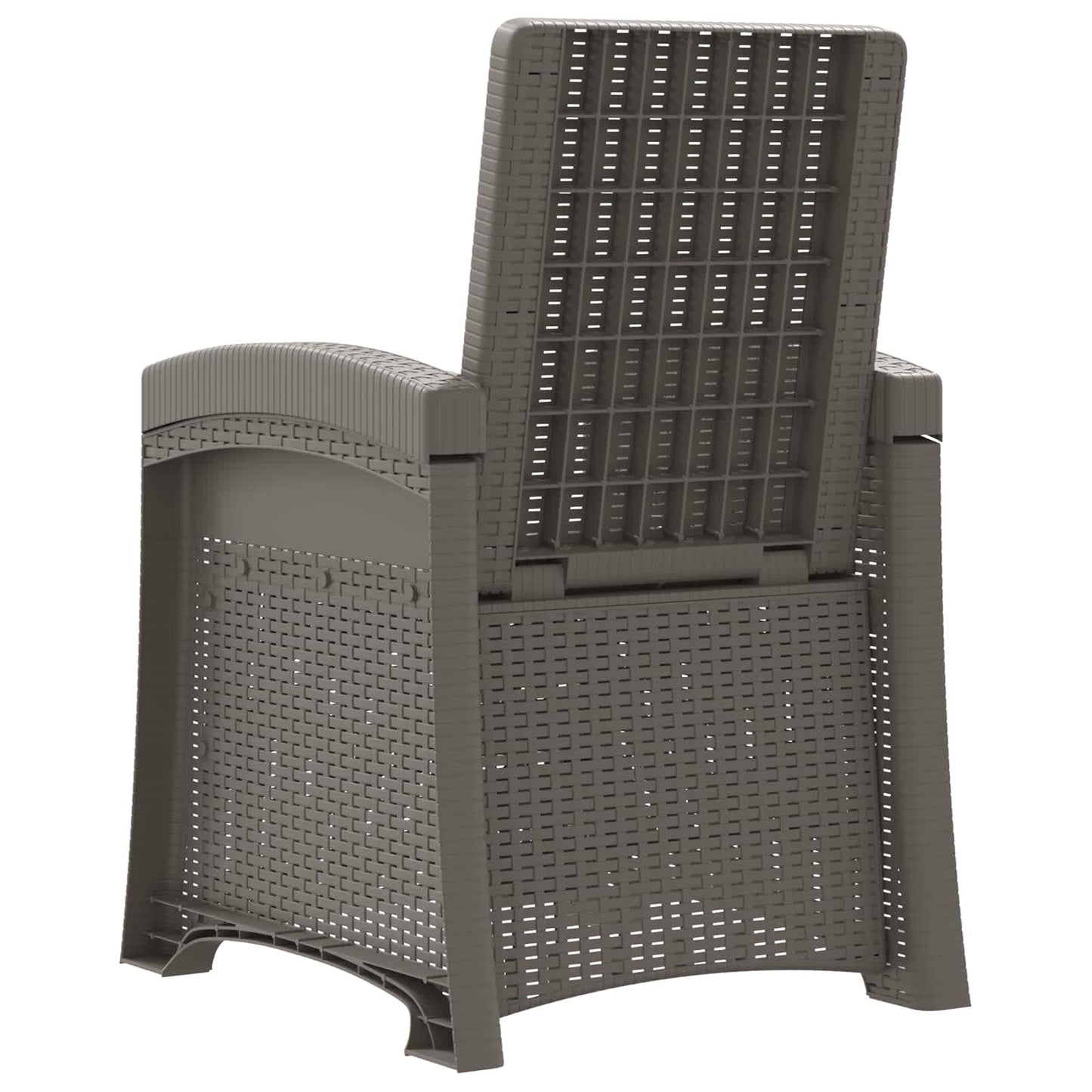 Reclining Garden Chair Rattan Look Light Grey PP