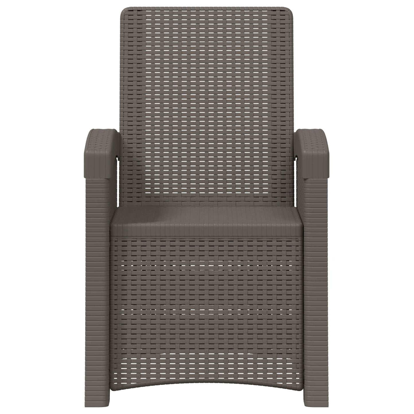 Reclining Garden Chair Rattan Look Light Grey PP