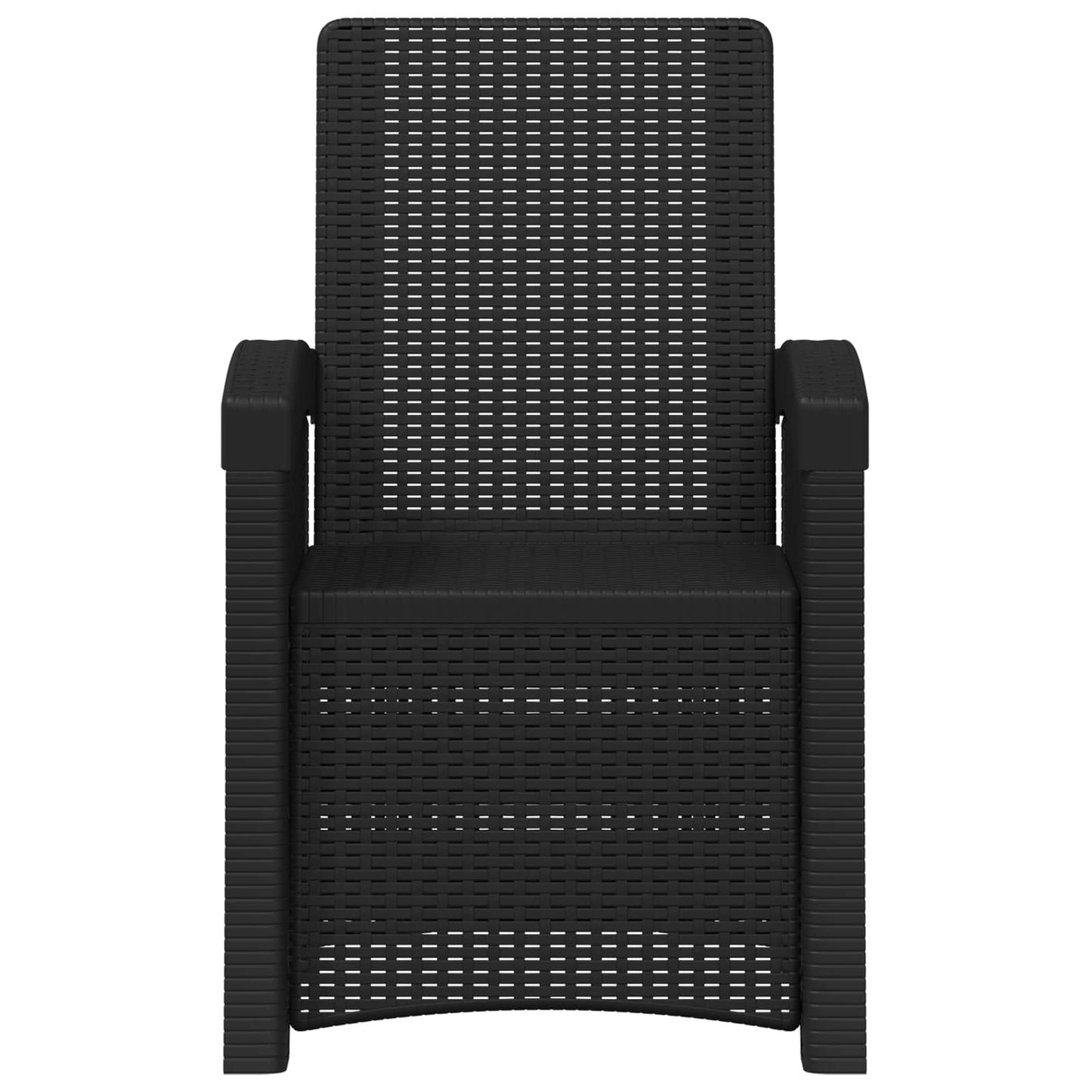 Reclining Garden Chair Rattan Look 2 pcs Anthracite PP