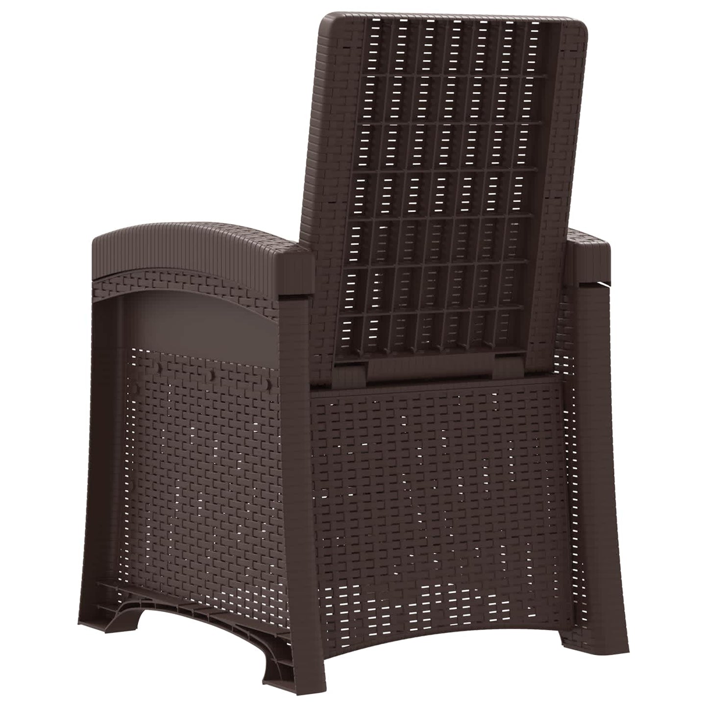 Reclining Garden Chair Rattan Look 2 pcs Brown PP