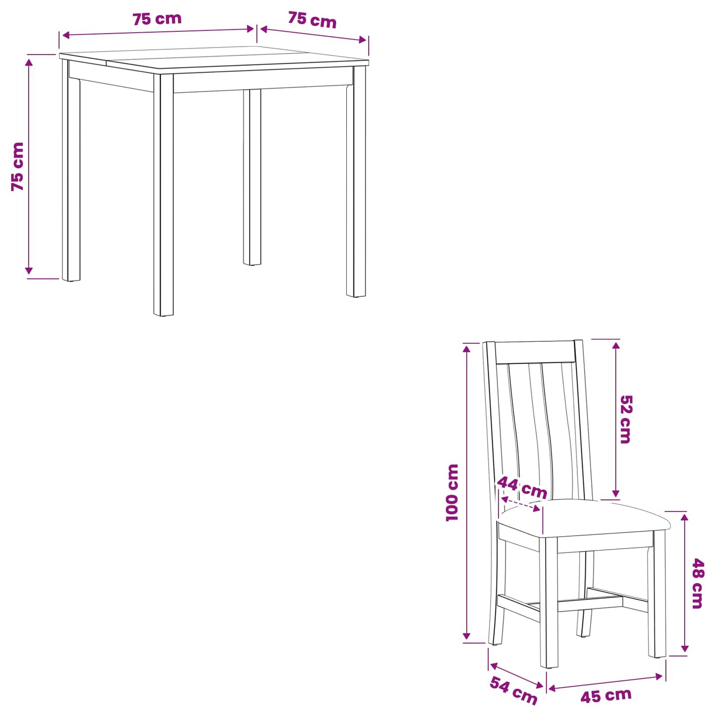 Dining Set 5 pcs Beige Solid Oak Wood