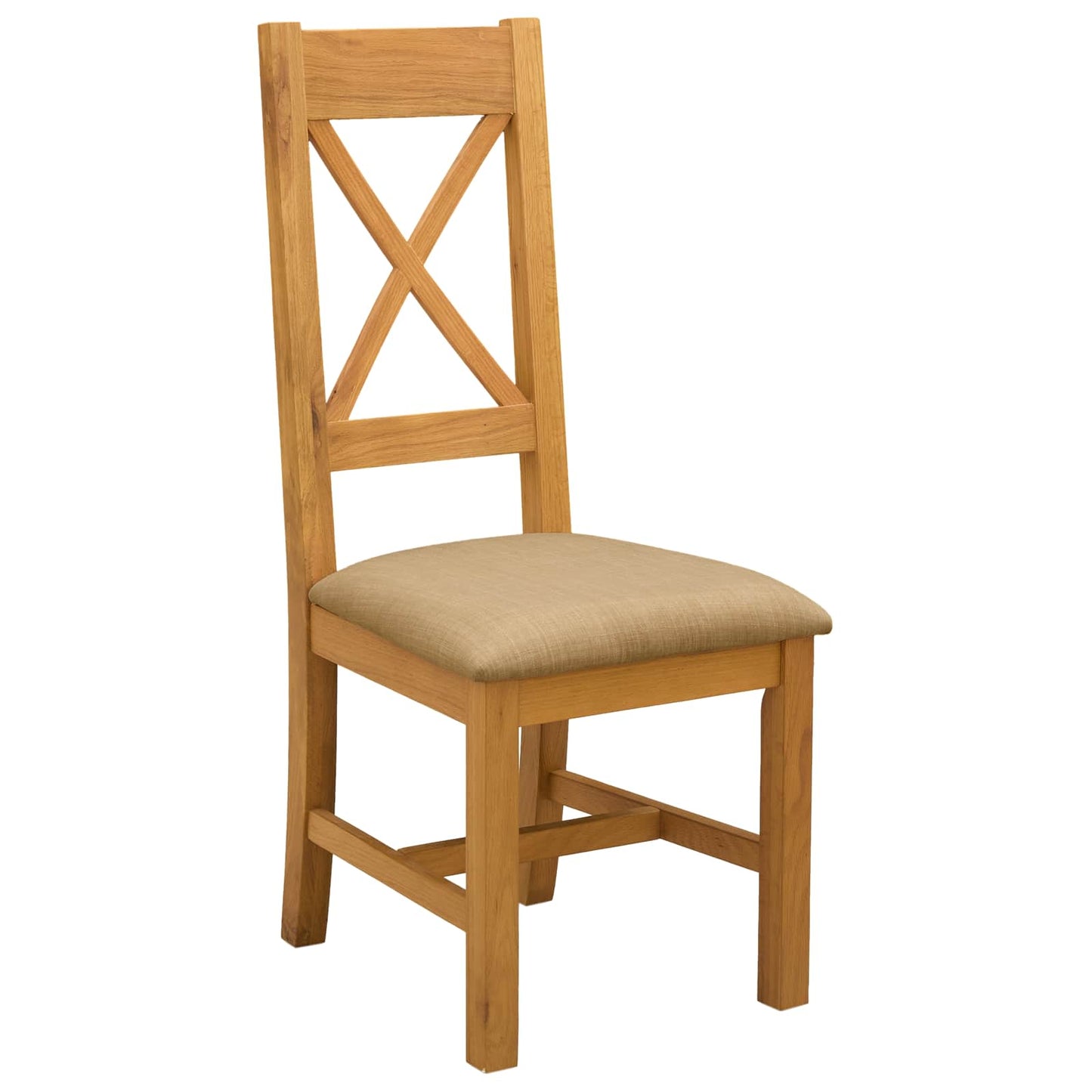 Dining Set 5 pcs Beige Solid Oak Wood