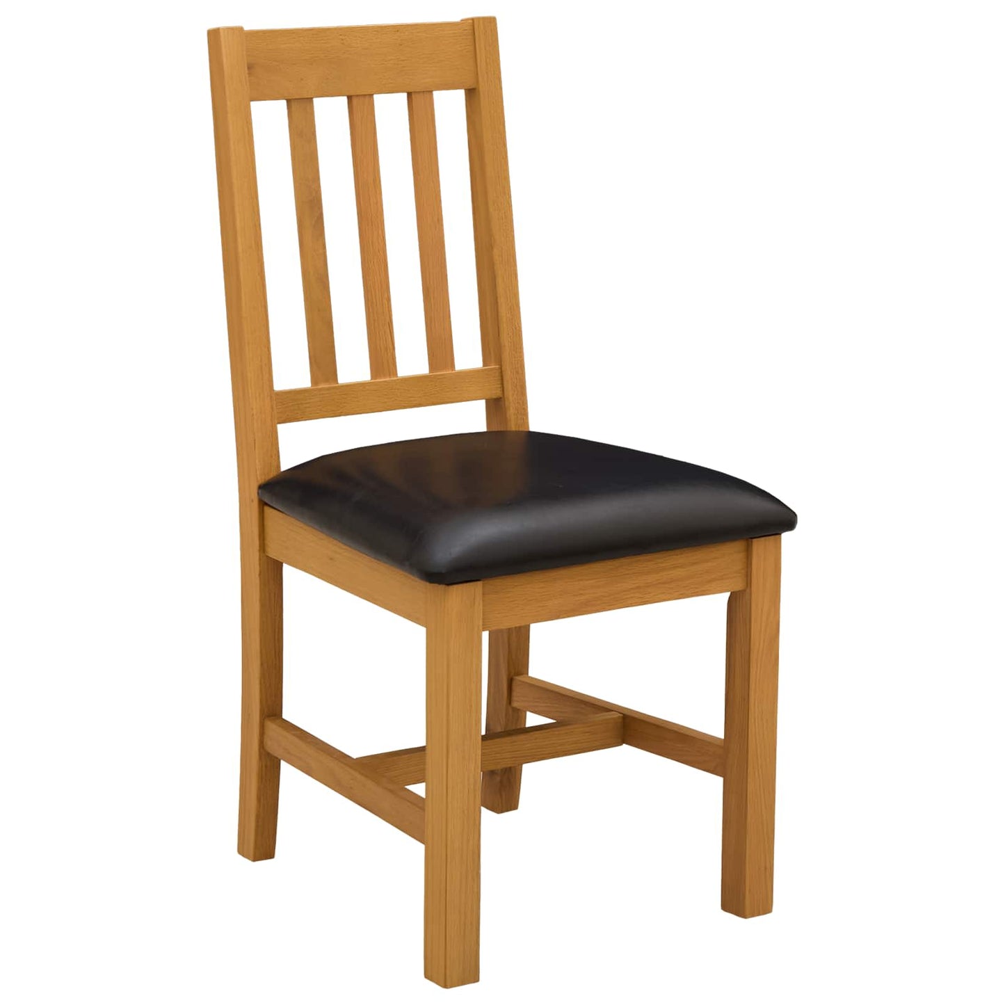 Dining Set 5 pcs Black Solid Oak Wood