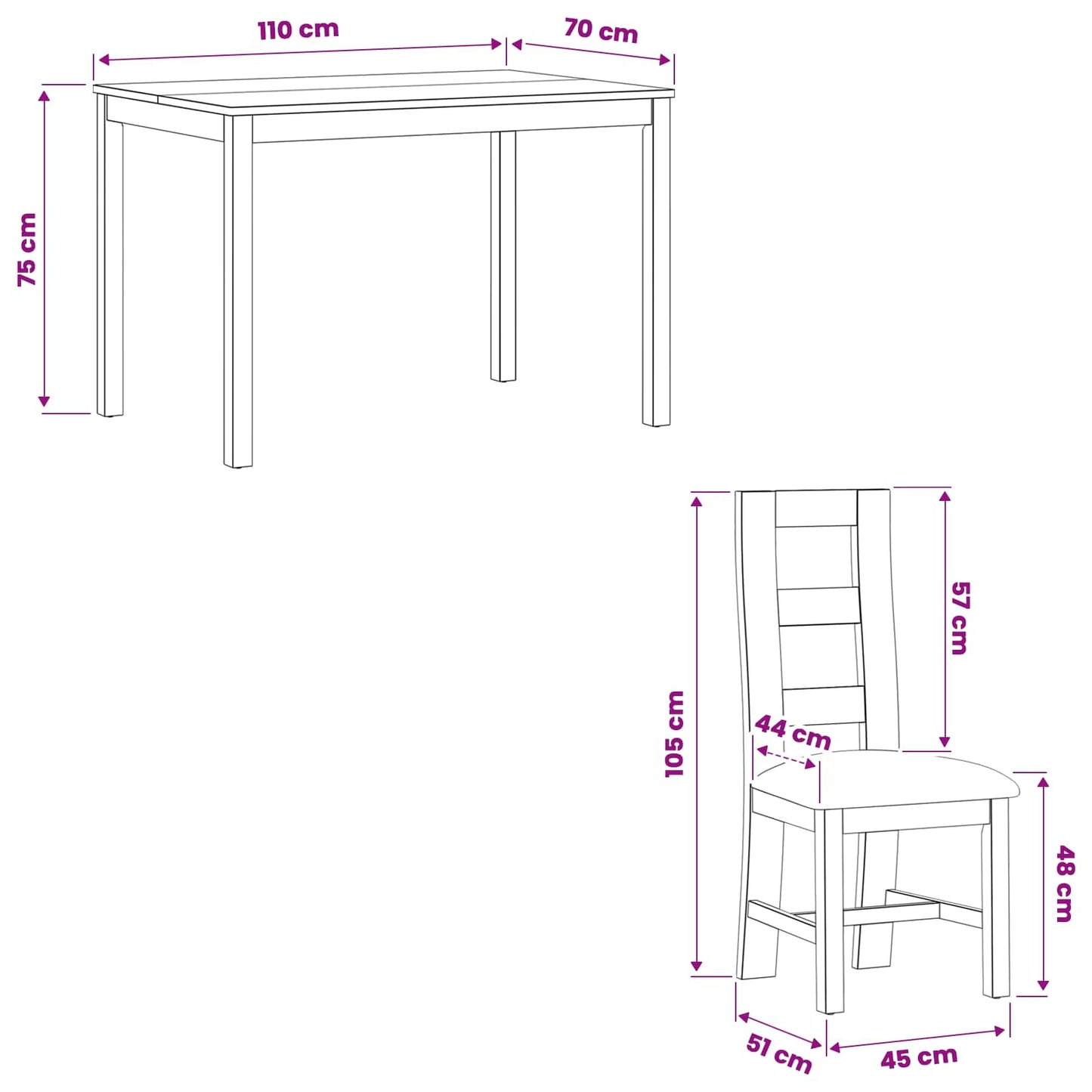Dining Set 5 pcs Beige Solid Oak Wood