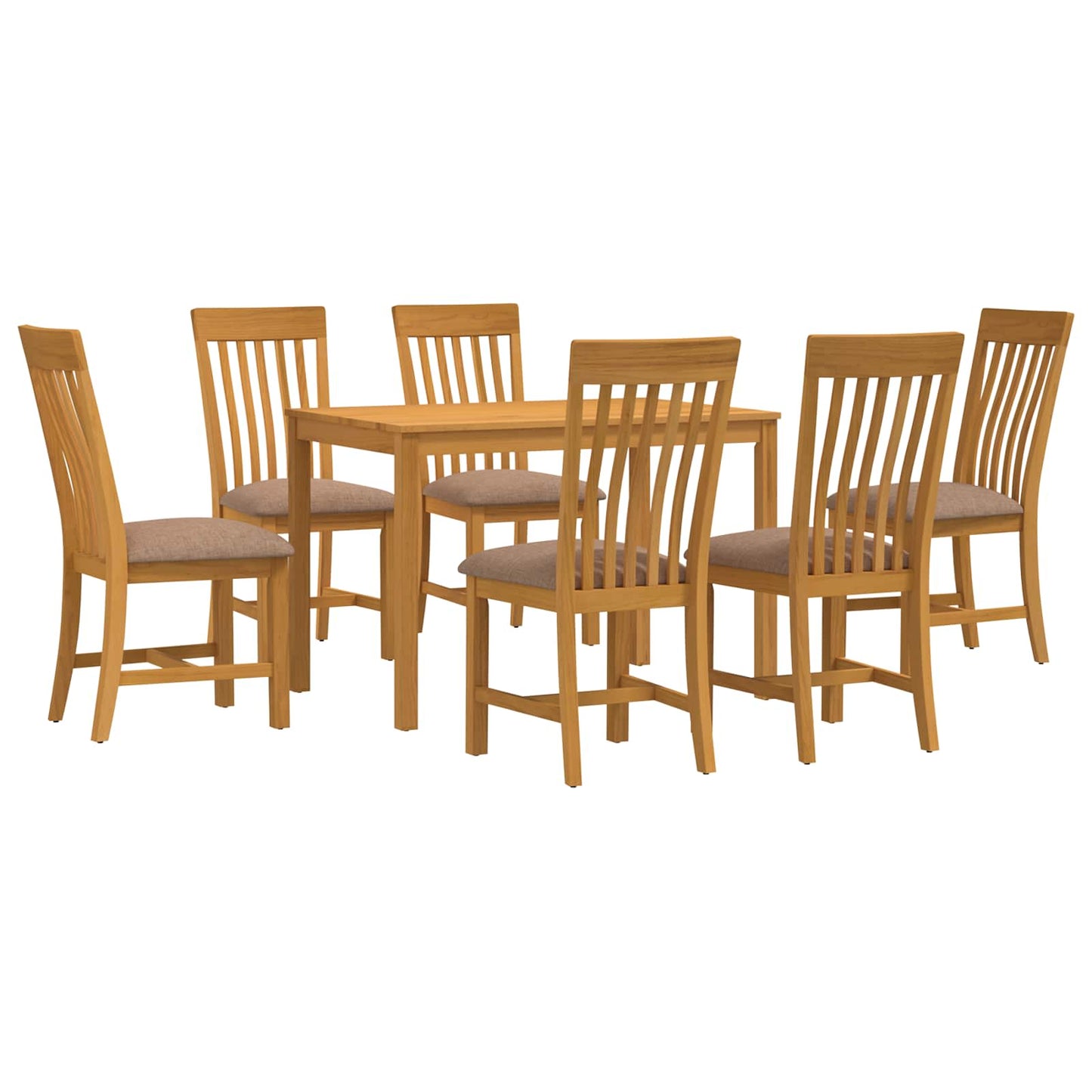 Dining Set 7 pcs Grey Solid Oak Wood