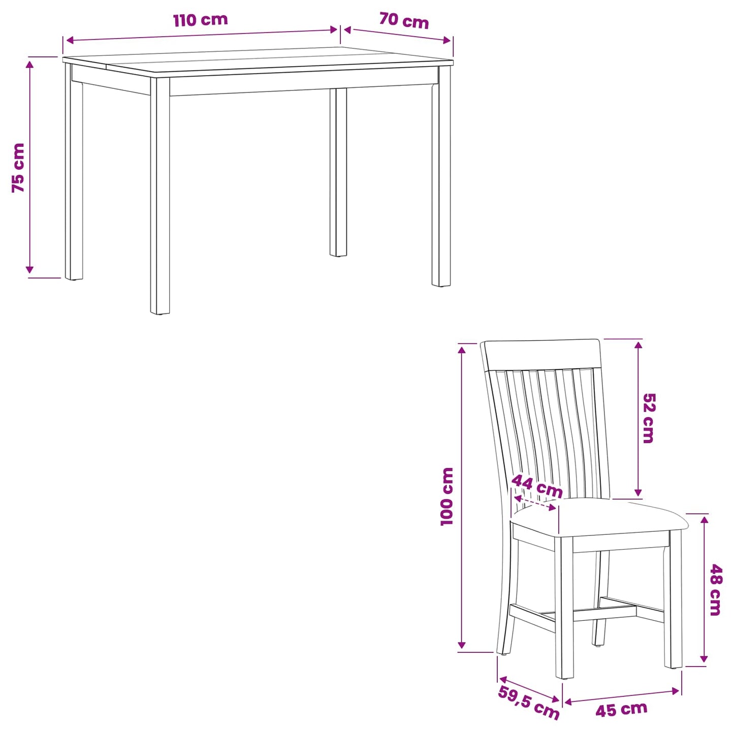 Dining Set 7 pcs Grey Solid Oak Wood