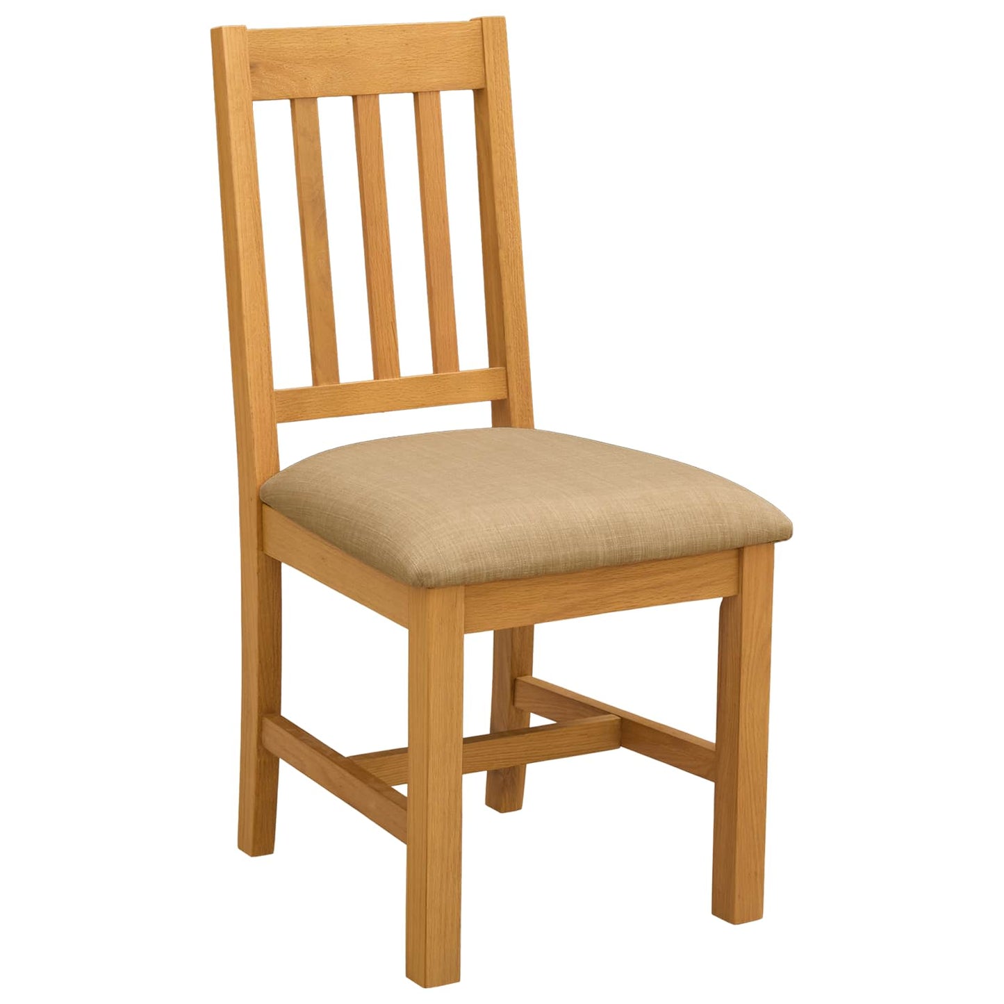 Dining Set 5 pcs Beige Solid Oak Wood