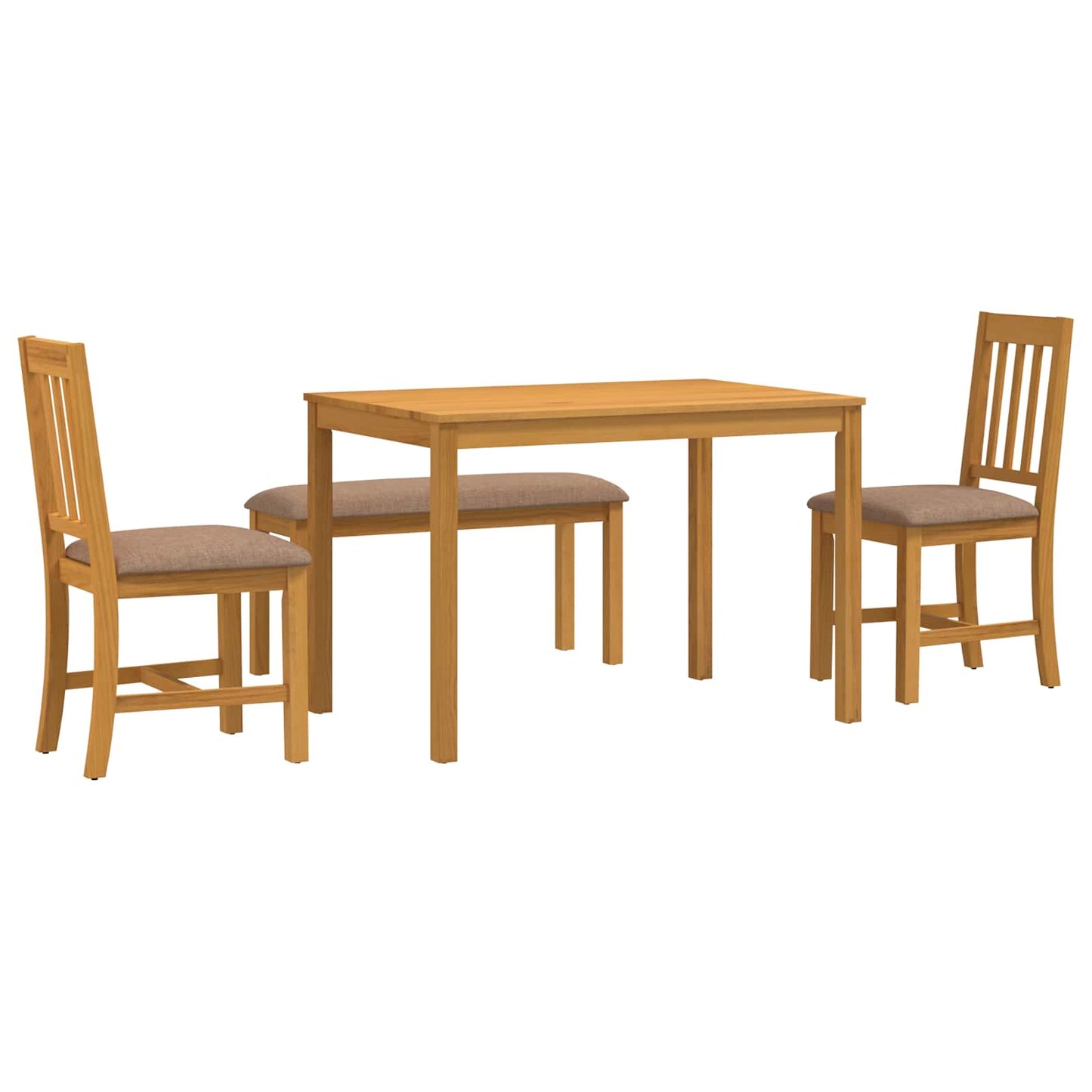 Dining Set 4 pcs Grey Solid Oak Wood