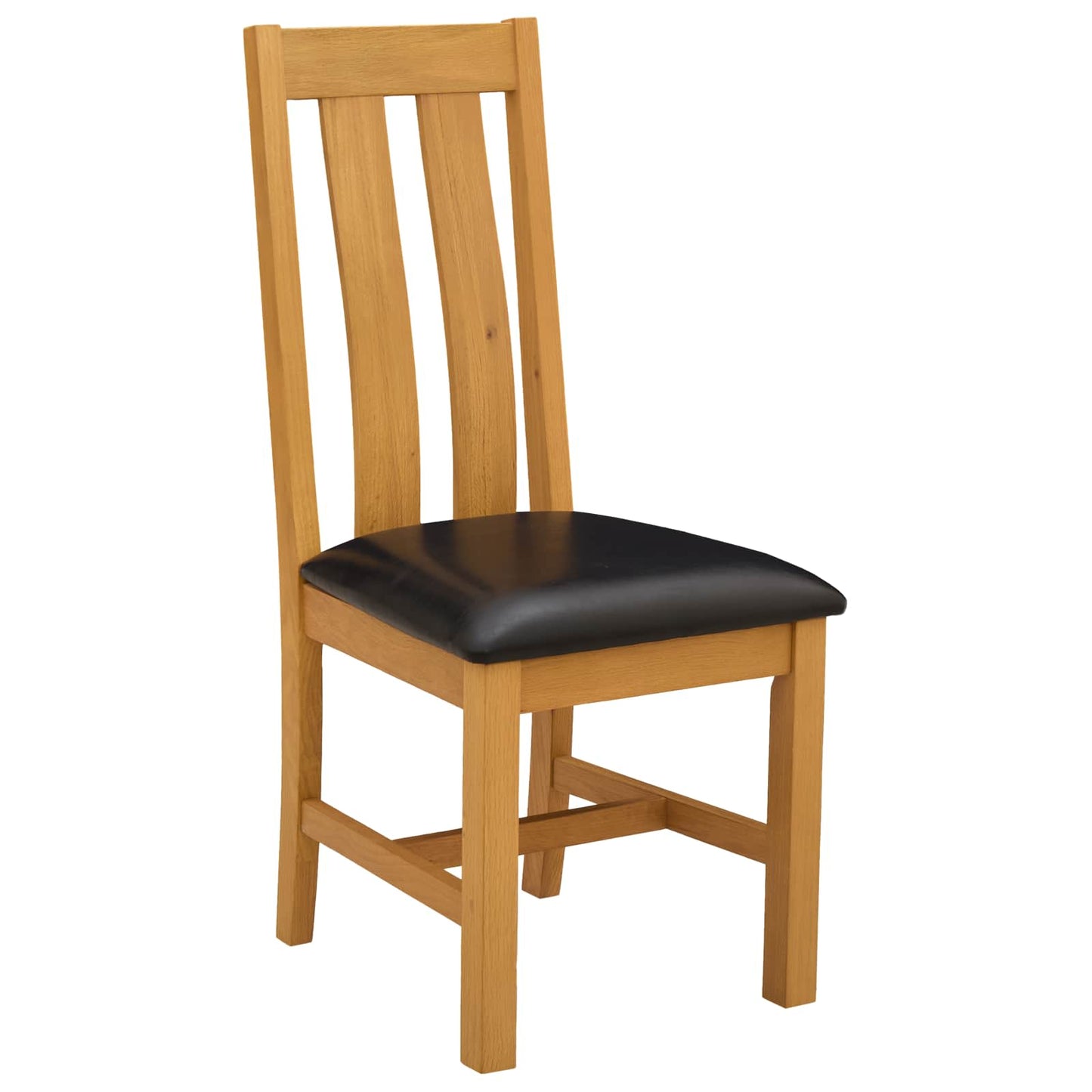 Dining Set 4 pcs Black Solid Oak Wood