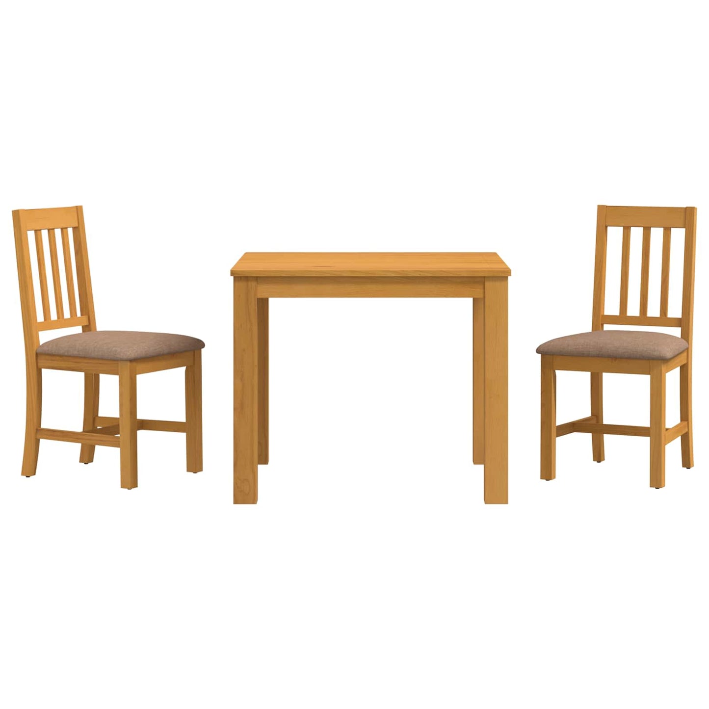Dining Set 3 pcs Grey Solid Oak Wood