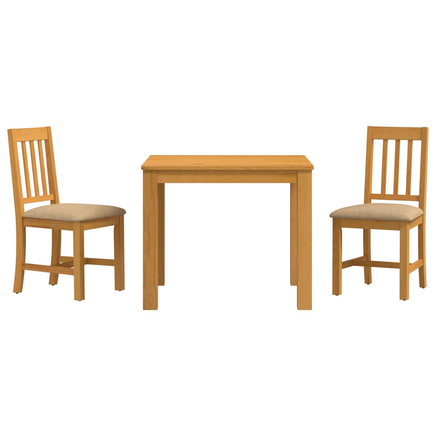 Dining Set 3 pcs Beige Solid Oak Wood