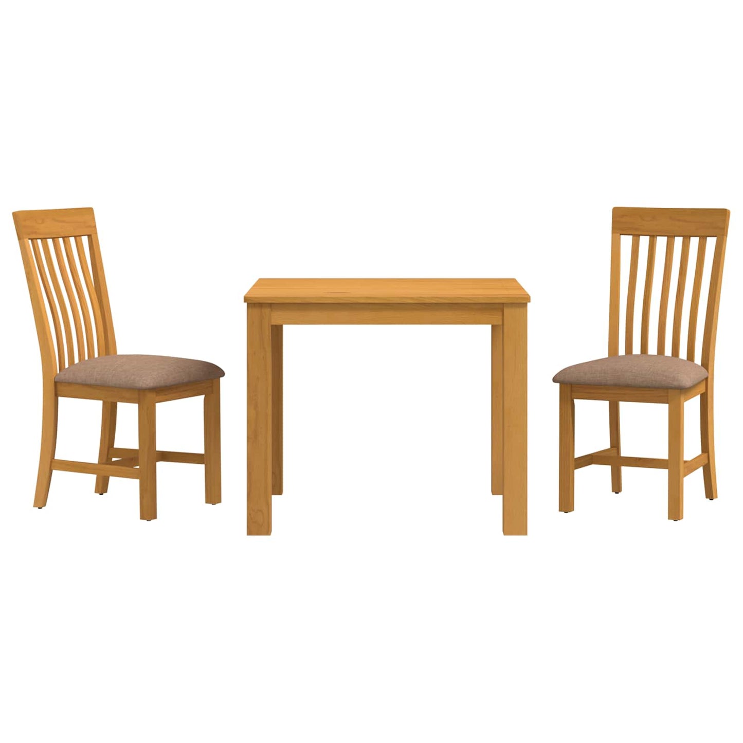 Dining Set 3 pcs Grey Solid Oak Wood