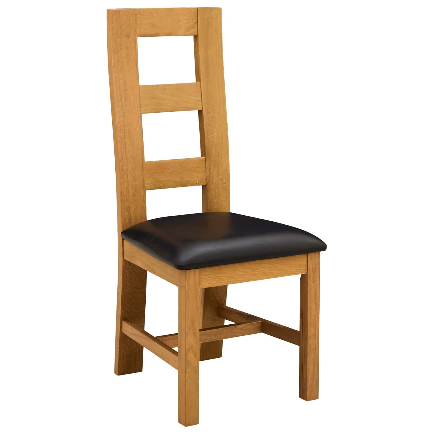 Dining Set 3 pcs Black Solid Oak Wood