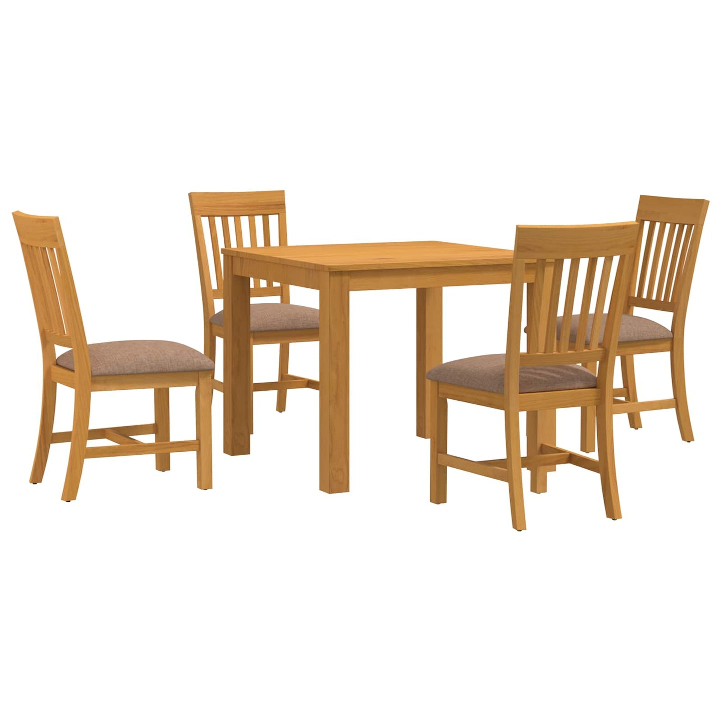 Dining Set 5 pcs Grey Solid Oak Wood