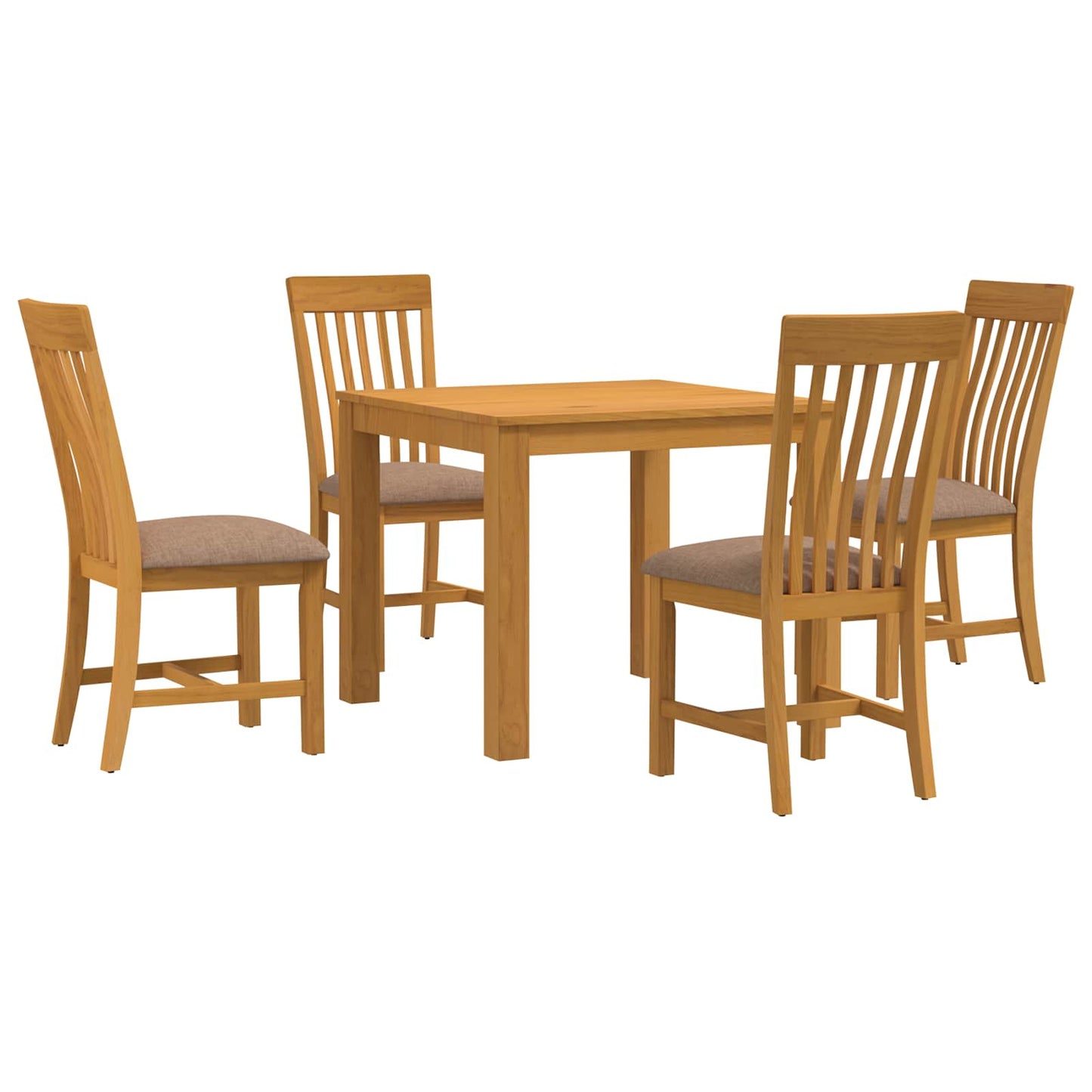 Dining Set 5 pcs Grey Solid Oak Wood